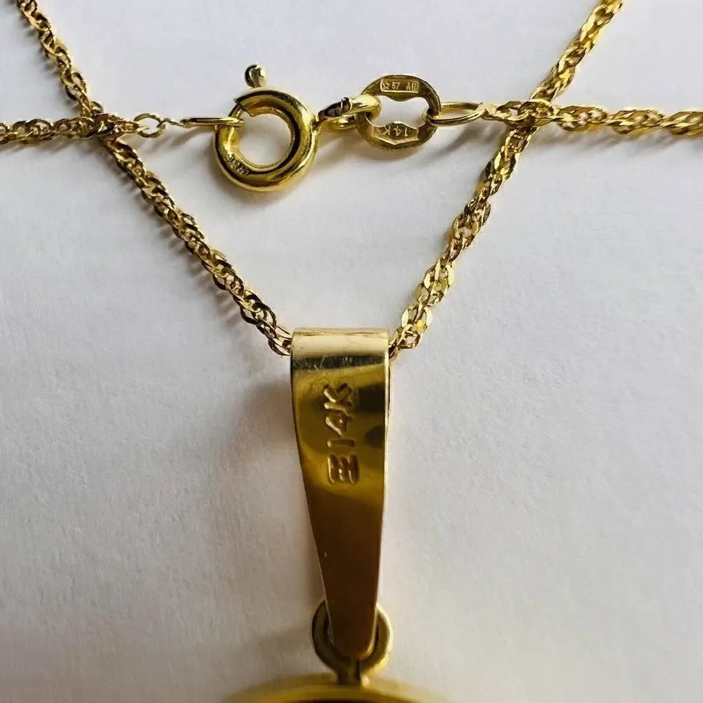 14k Gold Ancient Coin Necklace 18